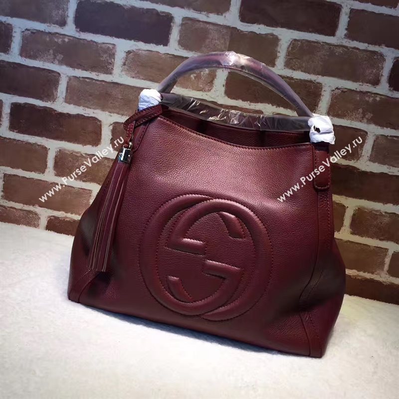Gucci soho wine tote handbag shoulder bag 6377