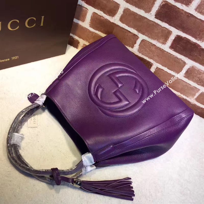 Gucci soho tote purple handbag shoulder bag 6378