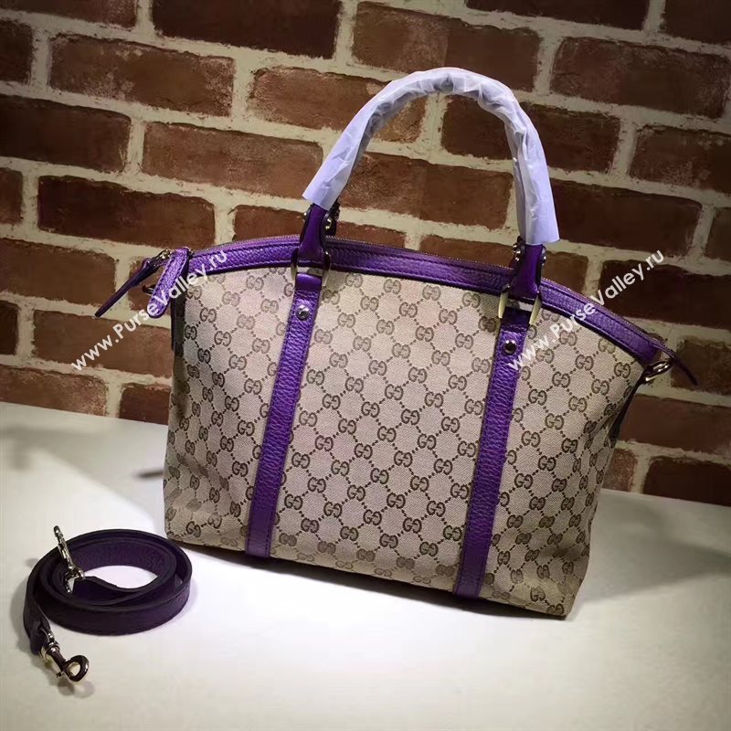 Gucci GG gray purple tote handbag shoulder bag 6381