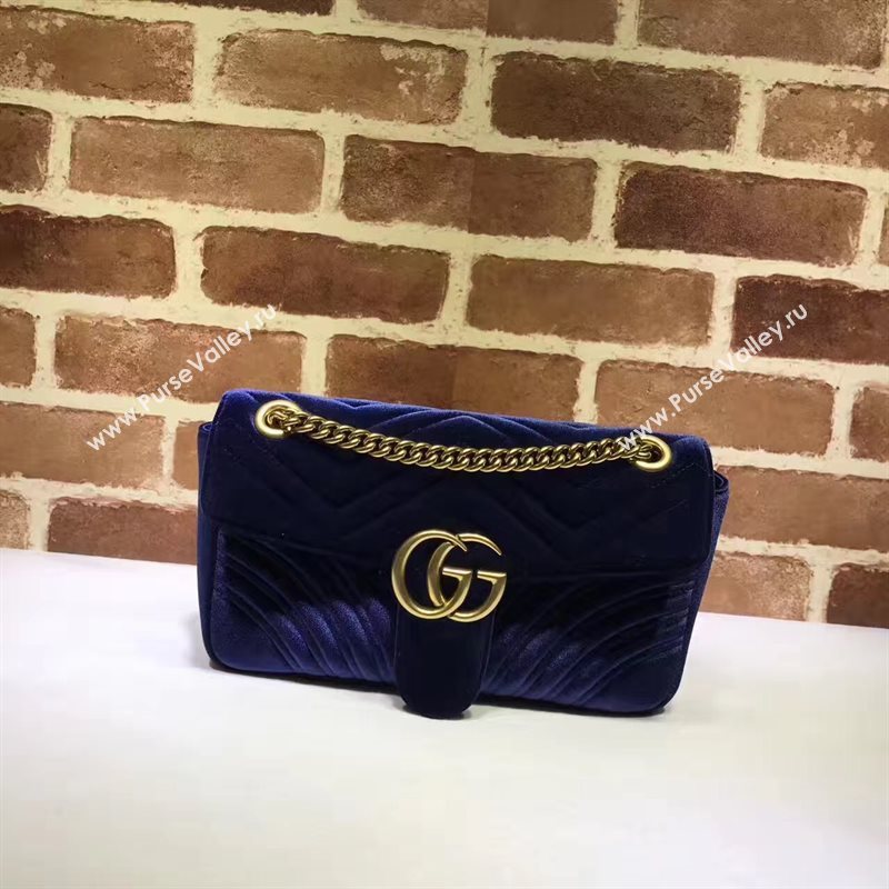 Gucci velvet navy handbag shoulder bag 6384