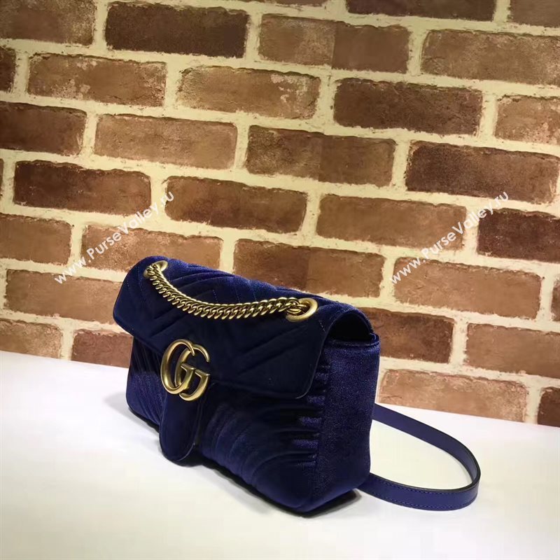 Gucci velvet navy handbag shoulder bag 6384