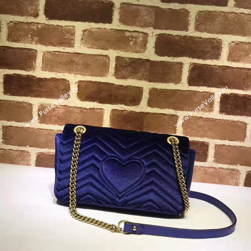 Gucci velvet navy handbag shoulder bag 6384