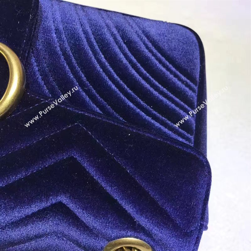 Gucci velvet navy handbag shoulder bag 6384