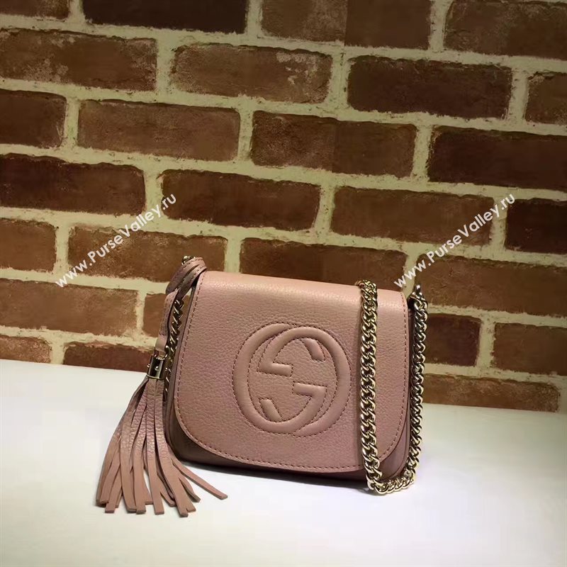 Gucci mini pink soho shoulder tassel bag 6389