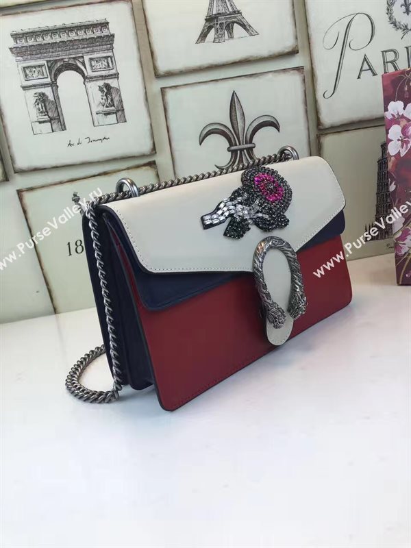 Gucci padlock diamonds cream v shoulder red bag 6398