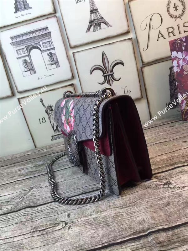 Gucci padlock shoulder flower gray bag 6399