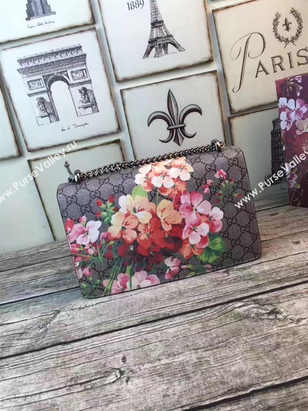 Gucci padlock shoulder flower gray bag 6399