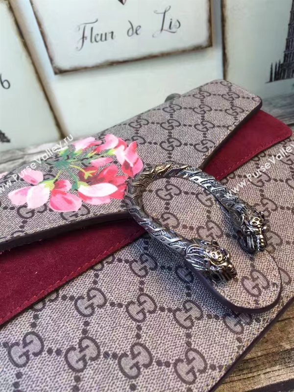 Gucci padlock shoulder flower gray bag 6399