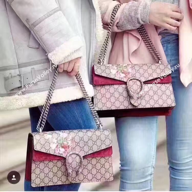 Gucci padlock shoulder flower gray bag 6399