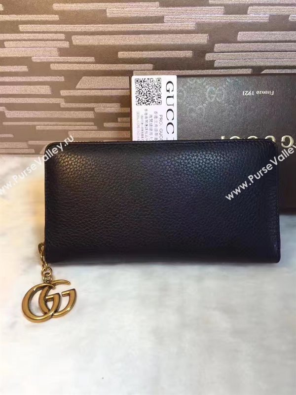 Gucci GG black wallet zipper bag 6312