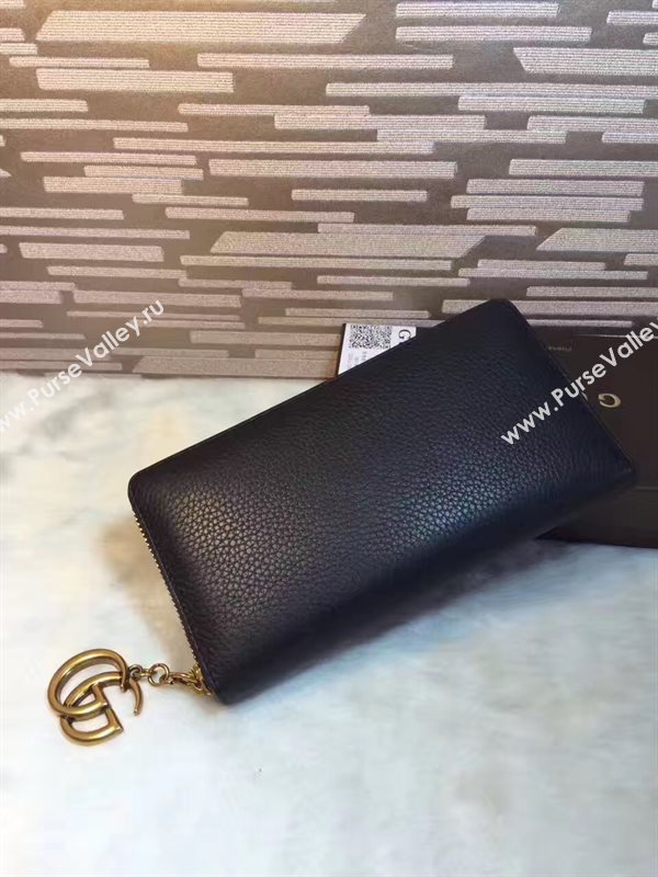 Gucci GG black wallet zipper bag 6312