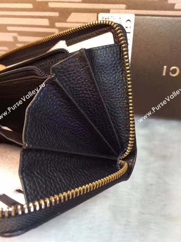 Gucci GG black wallet zipper bag 6312