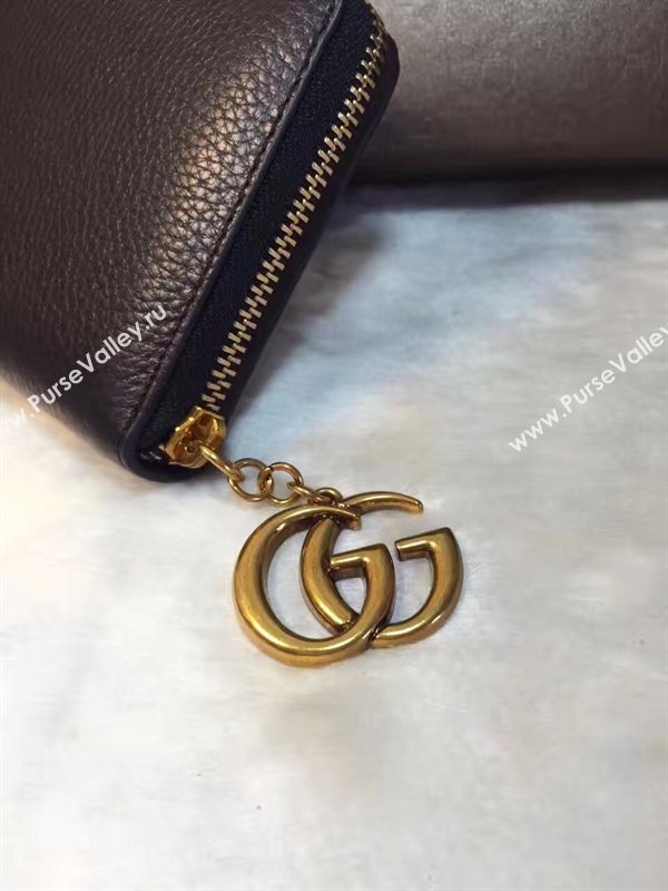 Gucci GG black wallet zipper bag 6312