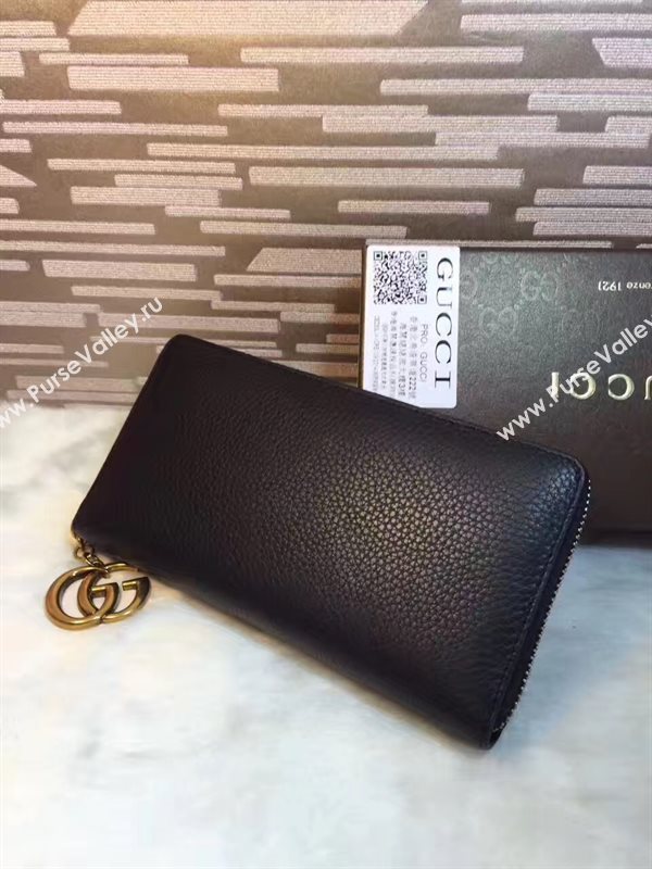 Gucci GG black wallet zipper bag 6312