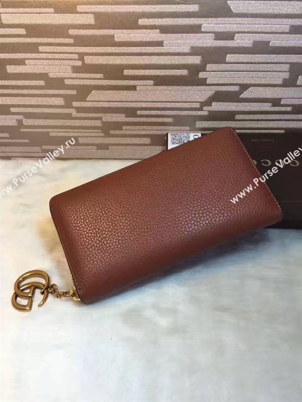 Gucci GG dark coffee wallet zipper bag 6313