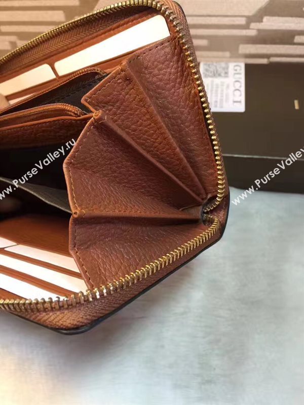 Gucci GG dark coffee wallet zipper bag 6313