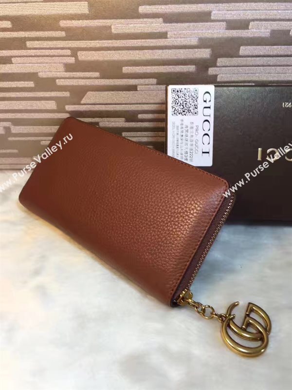 Gucci GG dark coffee wallet zipper bag 6313