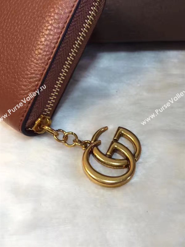 Gucci GG dark coffee wallet zipper bag 6313