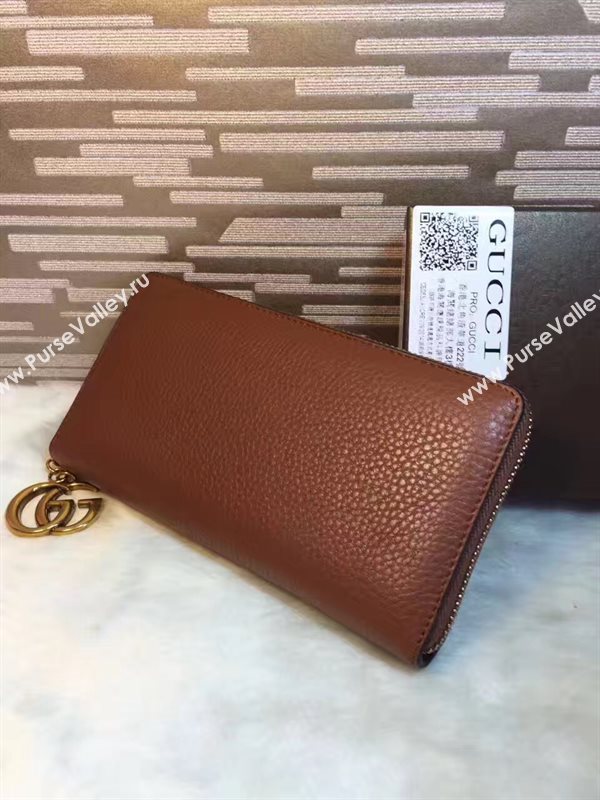 Gucci GG dark coffee wallet zipper bag 6313