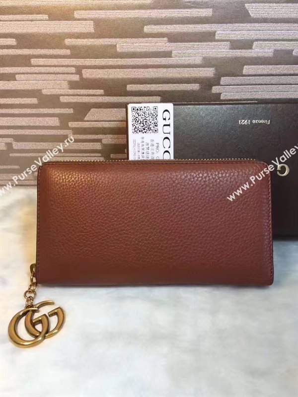 Gucci GG dark coffee wallet zipper bag 6313