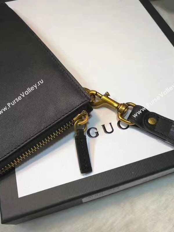 Gucci large black clutch zipper bag 6319