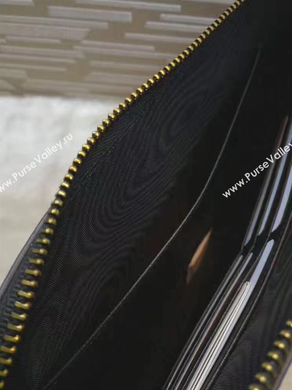 Gucci large black clutch zipper bag 6319