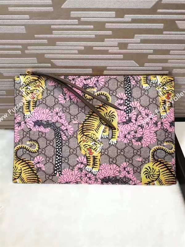 Gucci large tri clutch gray bag 6321