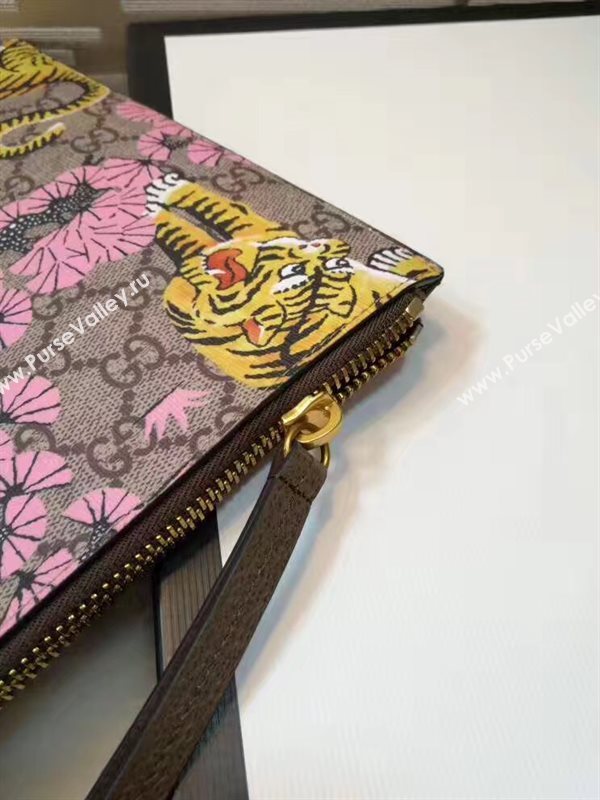 Gucci large tri clutch gray bag 6321