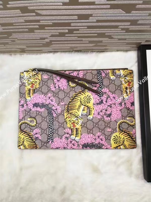 Gucci large tri clutch gray bag 6321