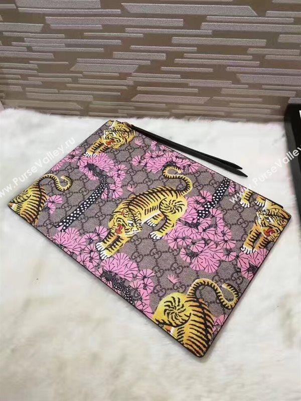 Gucci large tri clutch gray bag 6321