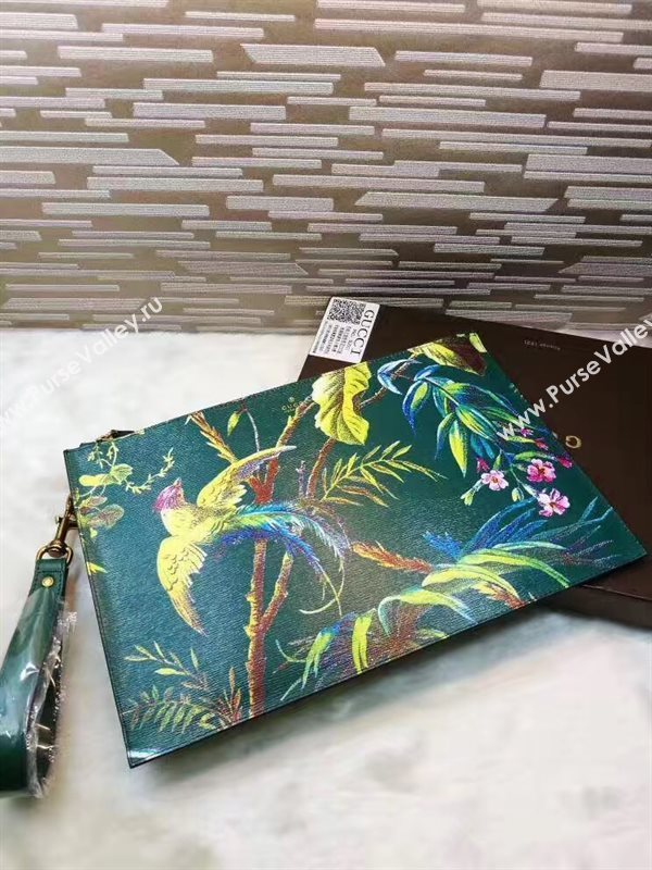 Gucci large clutch green bag 6322