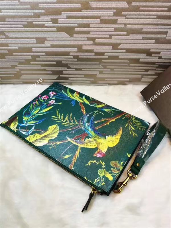 Gucci large clutch green bag 6322