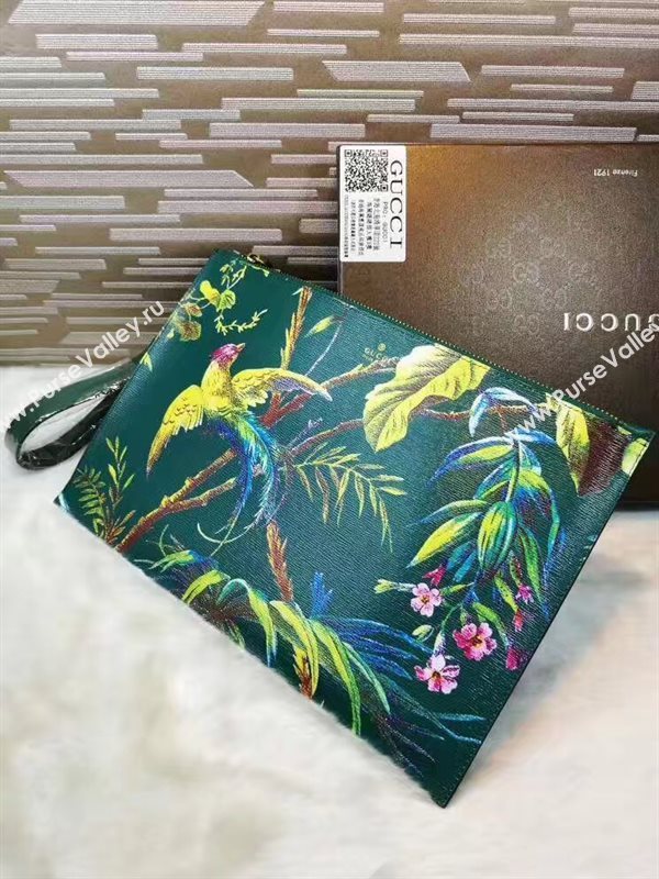 Gucci large clutch green bag 6322
