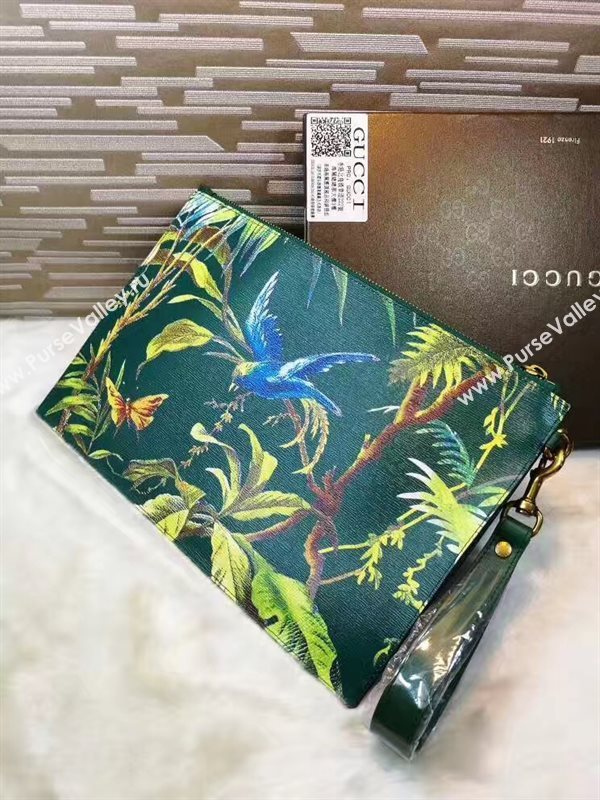 Gucci large clutch green bag 6322