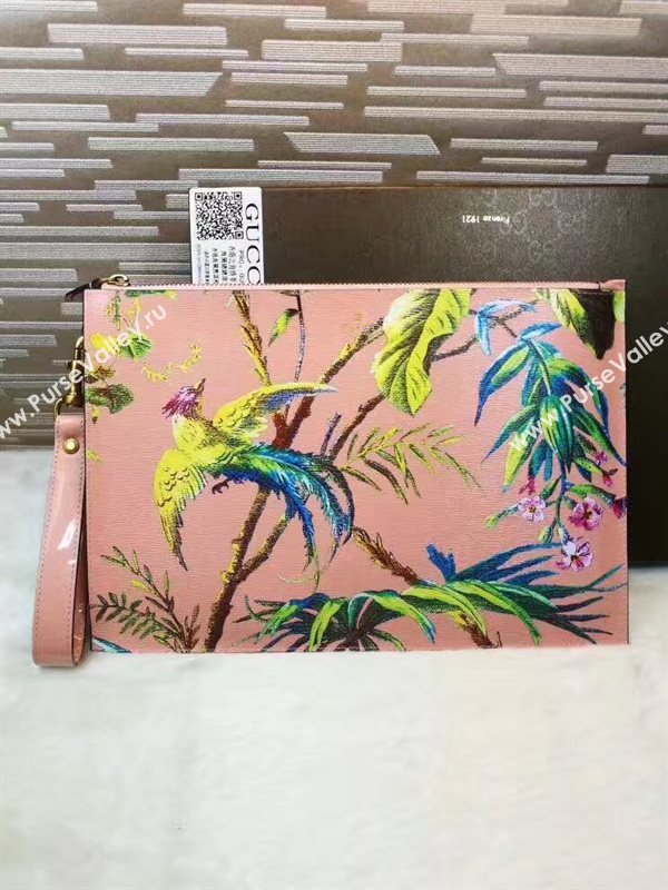 Gucci large tri clutch pink bag 6324