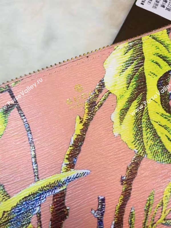 Gucci large tri clutch pink bag 6324