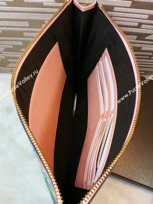 Gucci large tri clutch pink bag 6324