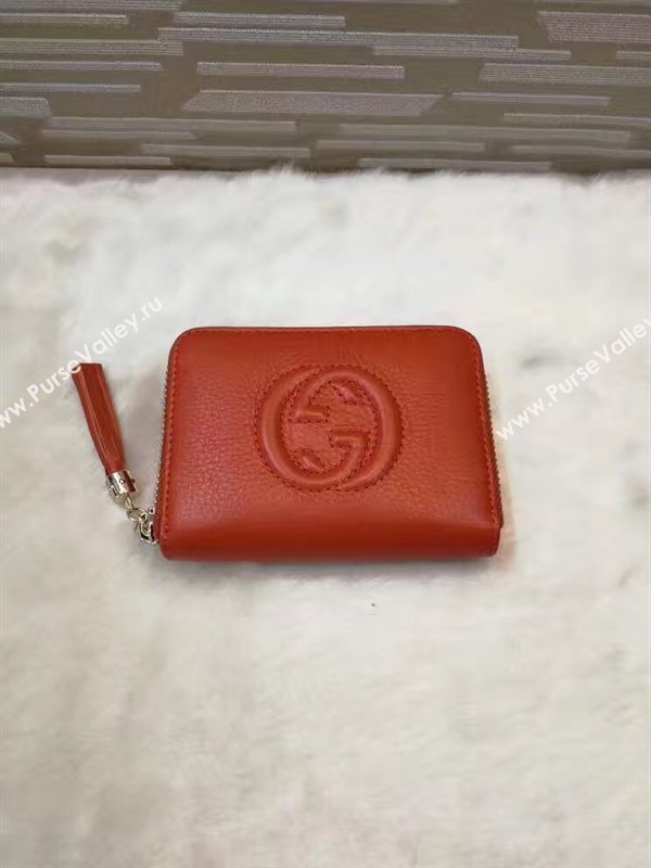 Gucci small soho zipper wallet wine bag 6327