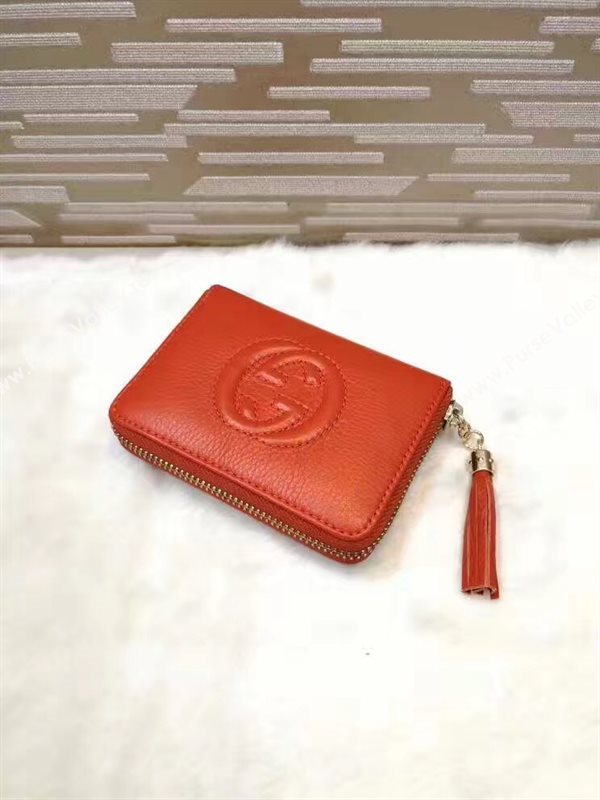 Gucci small soho zipper wallet wine bag 6327