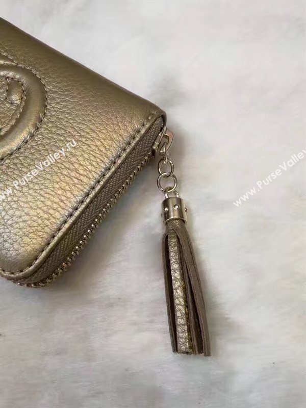 Gucci small soho zipper wallet gold bag 6329