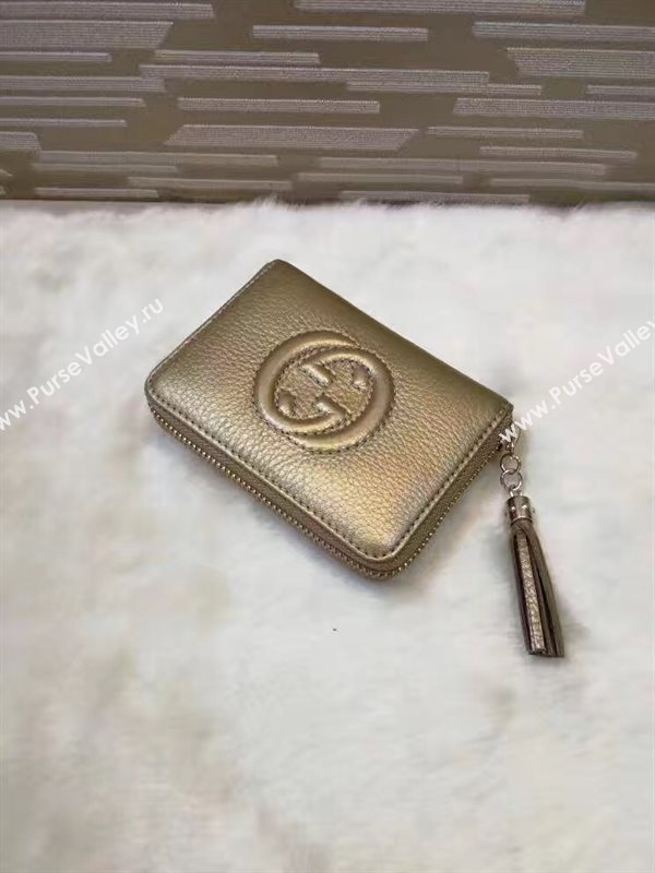 Gucci small soho zipper wallet gold bag 6329