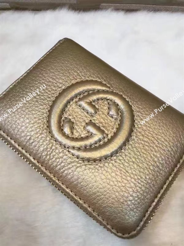 Gucci small soho zipper wallet gold bag 6329