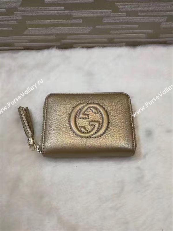 Gucci small soho zipper wallet gold bag 6329