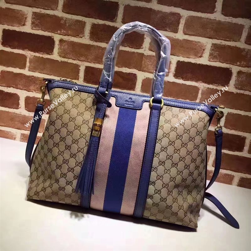 Gucci large shoulder tote blue gray bag 6441