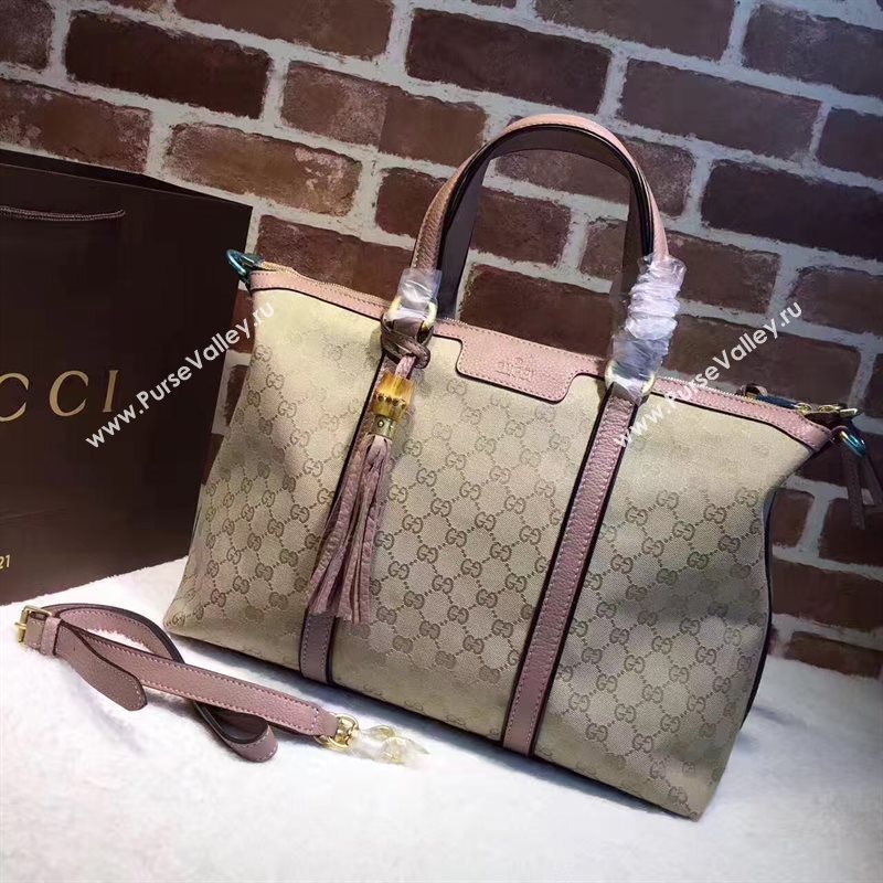Gucci large shoulder tote pink gray bag 6443