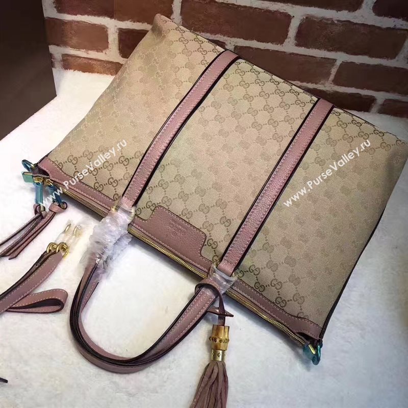 Gucci large shoulder tote pink gray bag 6443