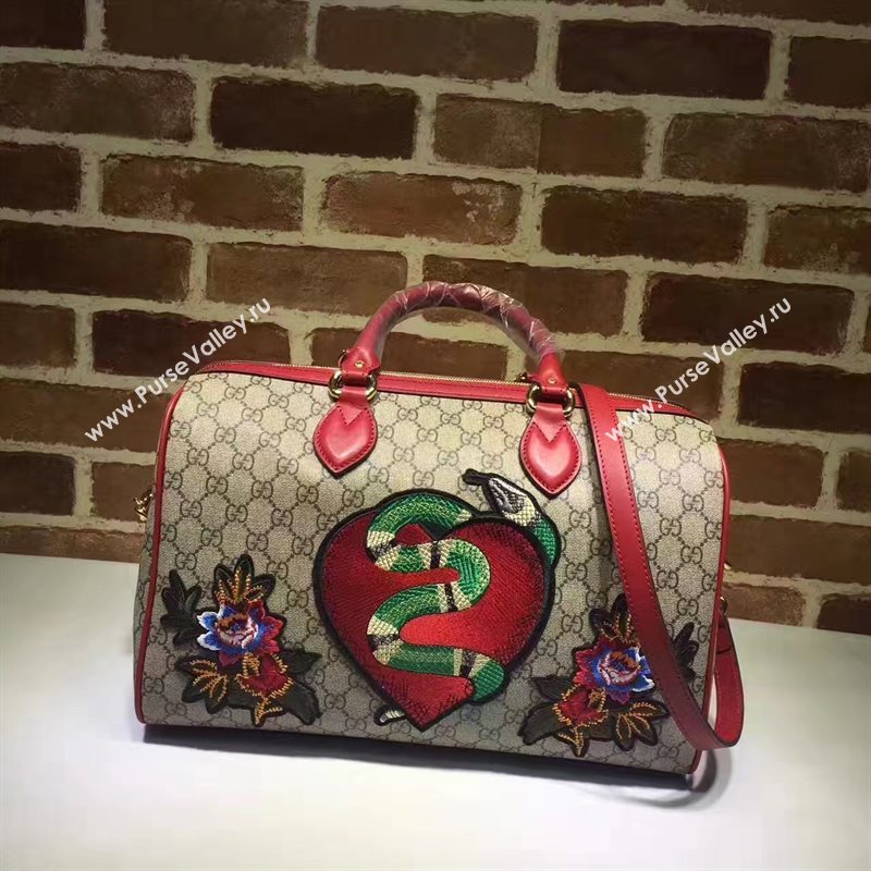 Gucci large Boston with red leather tote shoulder bag 6449