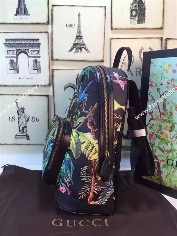 Gucci large backpack black flower with bag 6451