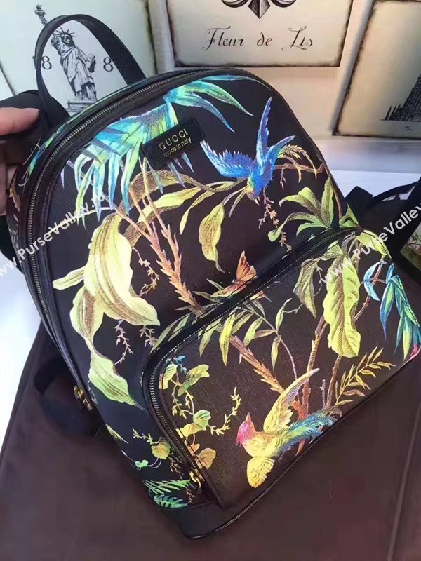 Gucci large backpack black flower with bag 6451