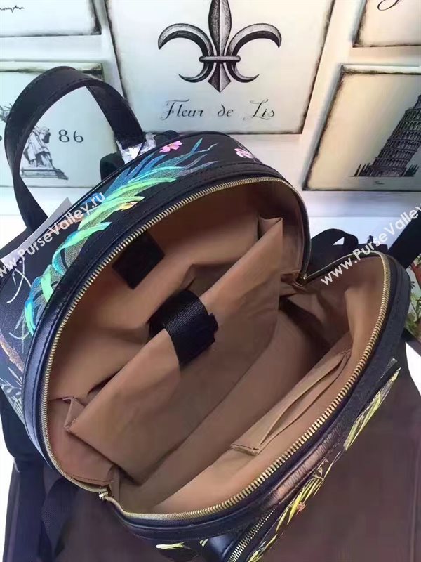Gucci large backpack black flower with bag 6451